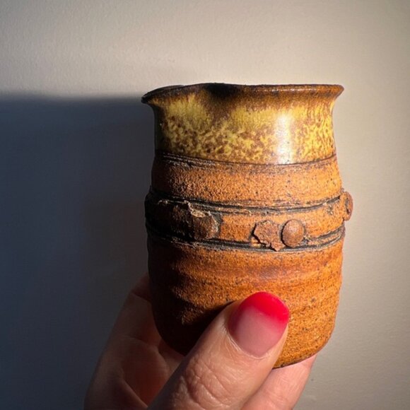 Ed Drahanchuk 1960s art pottery creamer as is Vintage Retro Brutalist - Picture 6 of 12